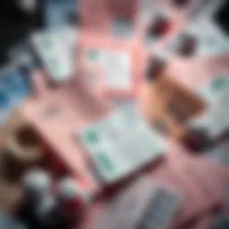 A captivating collage of lottery tickets and sports betting slips