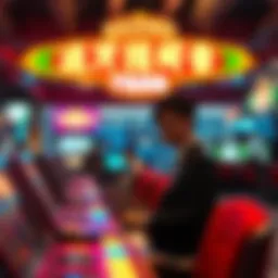 A vibrant illustration depicting the allure of gambling in Korean culture