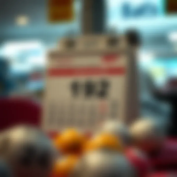 Calendar marking the lottery draw date