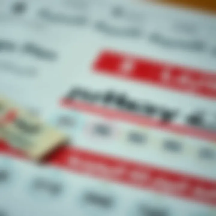 A close-up of a lottery ticket and a strategic plan layout