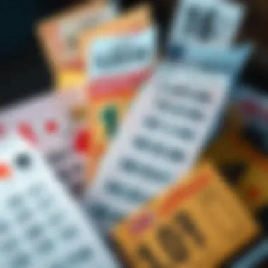 A visual representation of different lottery tickets from around the world