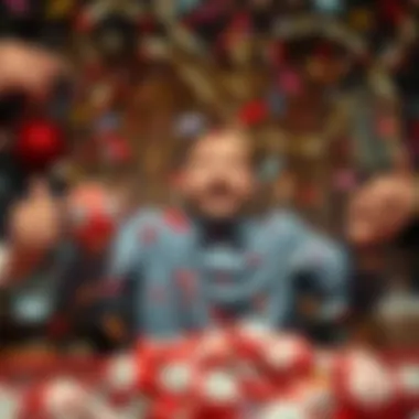 A festive celebration with confetti and lottery winnings