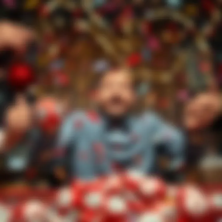 A festive celebration with confetti and lottery winnings