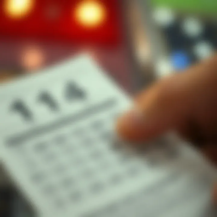 A close-up of a person selecting numbers on a lottery ticket