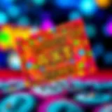 An artistic representation of a lottery ticket with vibrant colors