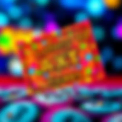 An artistic representation of a lottery ticket with vibrant colors