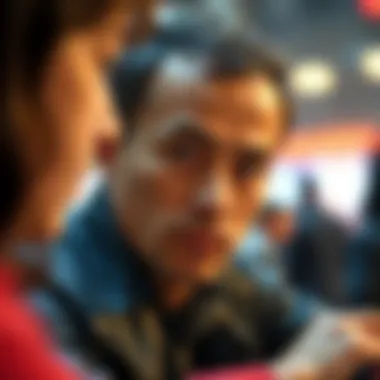 A close-up of a person selecting numbers with a thoughtful expression