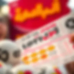 A vibrant depiction of a lottery ticket with colorful symbols