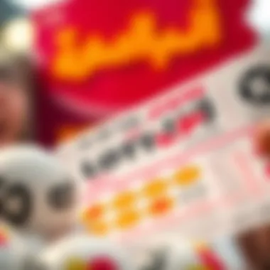 A vibrant depiction of a lottery ticket with colorful symbols