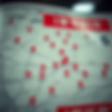 Map indicating popular lottery store locations