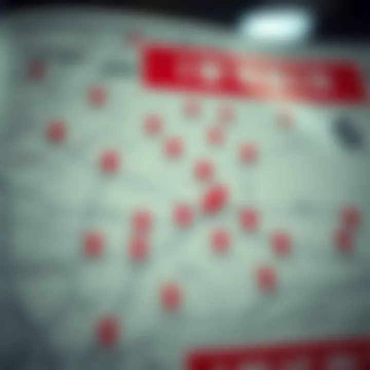Map indicating popular lottery store locations