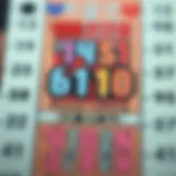 An intricate view of a Korean lottery ticket depicting vibrant colors and numbers