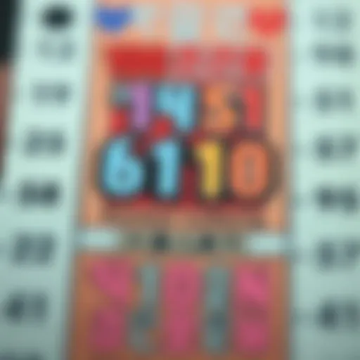 An intricate view of a Korean lottery ticket depicting vibrant colors and numbers