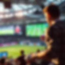 Dynamic scene of a live sports broadcast