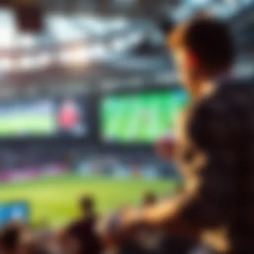 Dynamic scene of a live sports broadcast