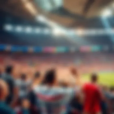 The Thrill of the Game: Fans in Action A vibrant sports stadium filled with enthusiastic fans enjoying a live match