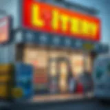 Exterior view of a lottery retail store
