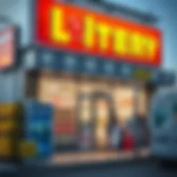 Exterior view of a lottery retail store