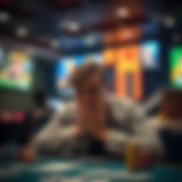 An illustration depicting the symptoms of gambling addiction