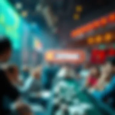 Exciting lottery draw atmosphere